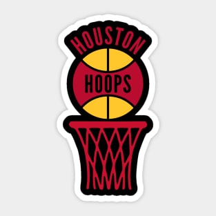 Retro Houston Hoops Red and Gold Logo Sticker